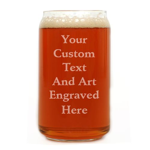 Screen Printed Beer Can Glasses - Personalized Custom Beer Can Glasses