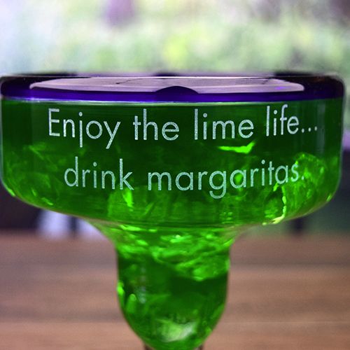 Engraved Fun Handmade Margarita Glasses (Set of 2)