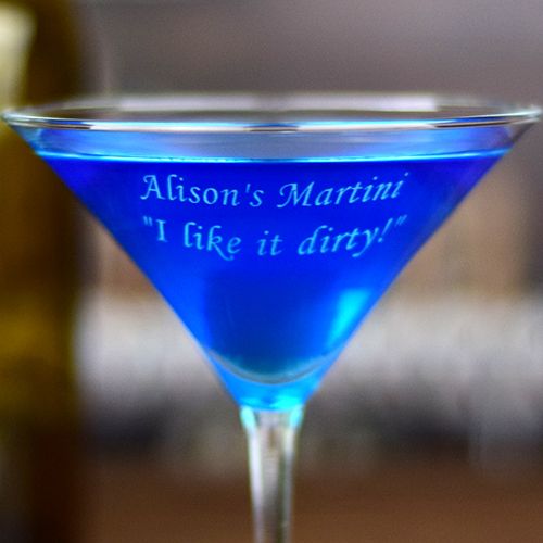 Engraved Dirty Martini Classic Martini Glass
