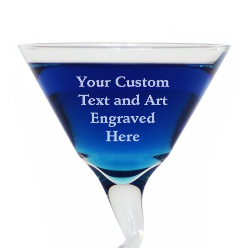 Personalized Unique Custom Engraved Decorative Cool Z-Stem Martini Glasses