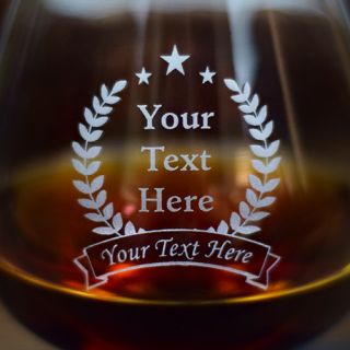 Engraved Wreath Snifter Glass