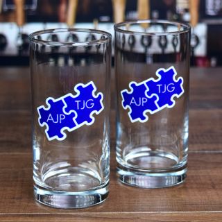 Printed Puzzle Highball Glasses (Set of 2)