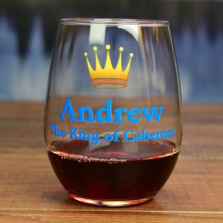Printed Royalty Stemless Wine Glass 