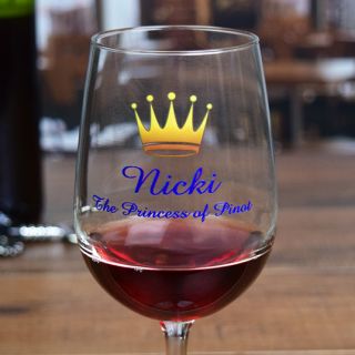 Printed Royalty Tall Wine Glass