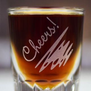 Engraved Squiggly Message Bar Shot Glass
