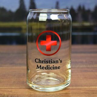 Printed Medicine Beer Can Glass