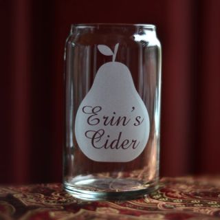 Engraved Personal Cider Beer Can Glass