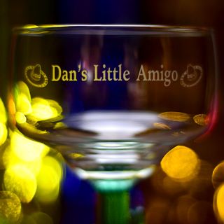 Engraved Little Amigo Cactus Margarita Glass