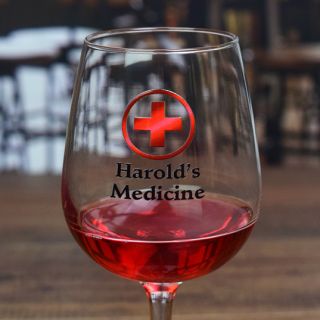 Printed Medicine Contour Wine Glass