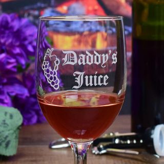 Engraved Juice Goblet Wine Glass