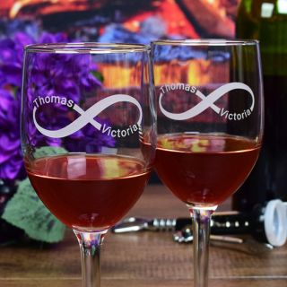 Engraved Infinity Goblet Wine Glasses (Set of 2)