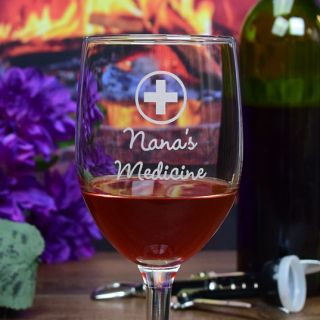 Engraved Medicine Goblet Wine Glass