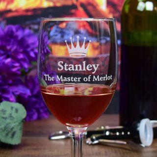 Engraved Royalty Goblet Wine Glass
