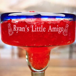 Engraved Little Amigo Handmade Margarita Glass