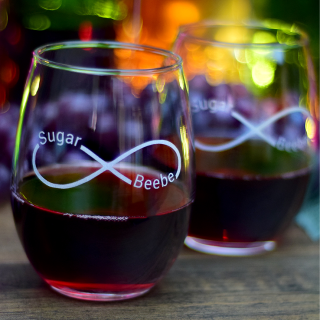 Engraved Infinity Stemless Wine Glasses (Set of 2)