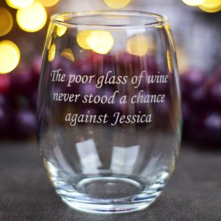 Engraved Poor Little Stemless Wine Glass
