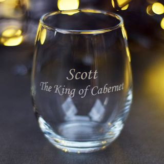 Engraved Royalty Stemless Wine Glass
