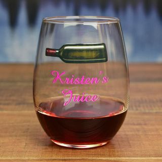 Printed Juice Stemless Wine Glass