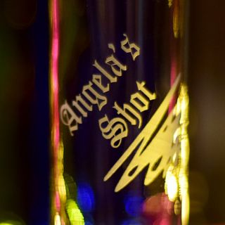 Engraved Squiggly Message Tall Shot Glass